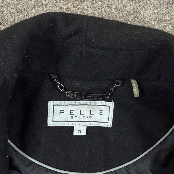 Vintage Black Wool Blend Double Breasted Long Overcoat Women’s 16 Shawl Collar - Picture 4 of 10